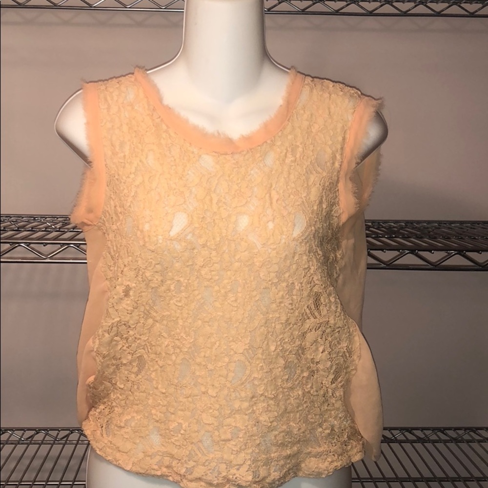 Jeans By Buffalo peach lace blouse size medium 💕